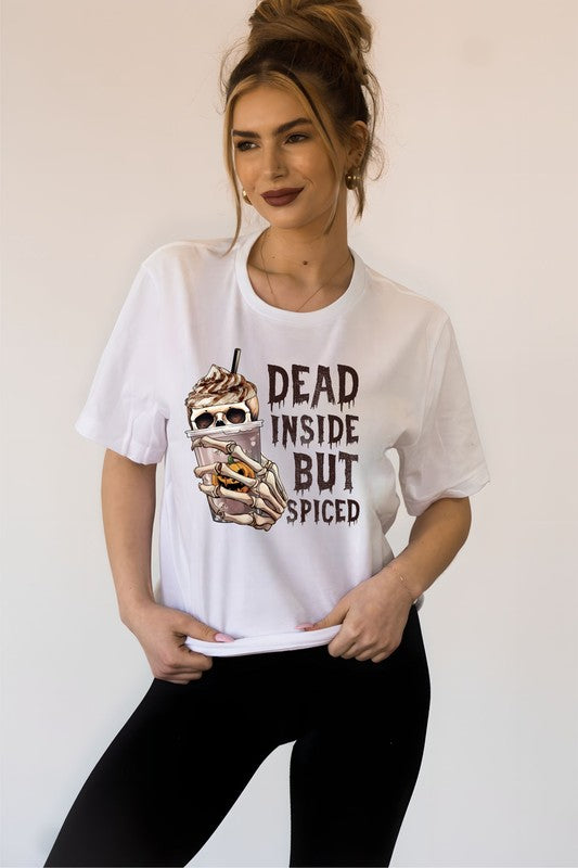 Dead Inside but Spiced Graphic Crew Neck Tee