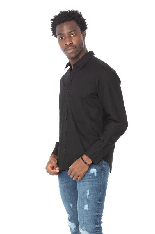 Long Sleeve Cotton Black Shirt