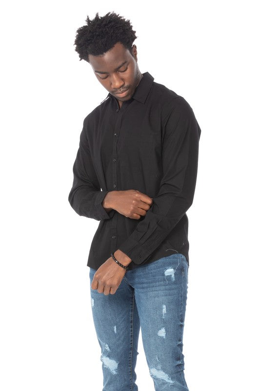 Long Sleeve Cotton Black Shirt
