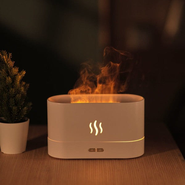Fireplace Flame-Effect Humidifier Lamp