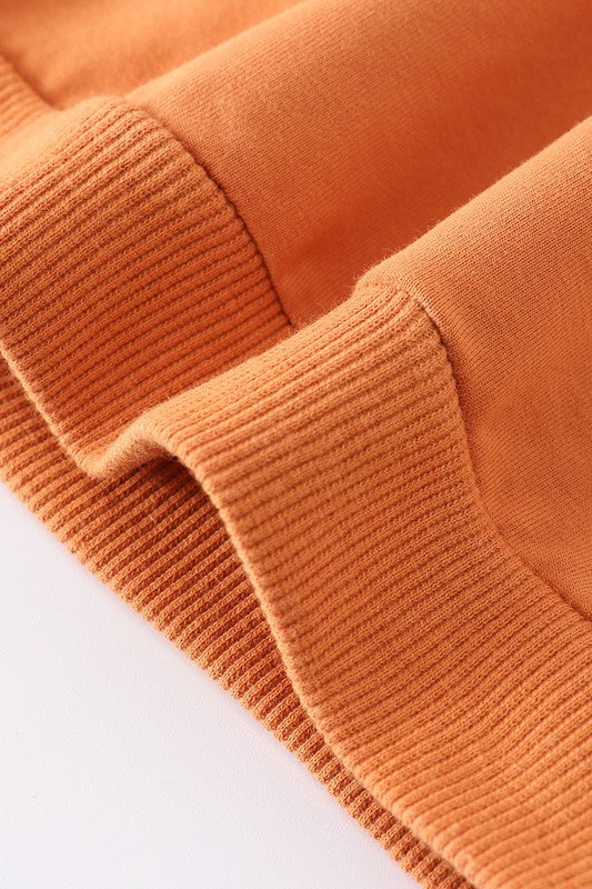 Orange ruffle pullover girl top