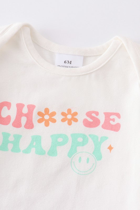 Choose happy smile print baby set