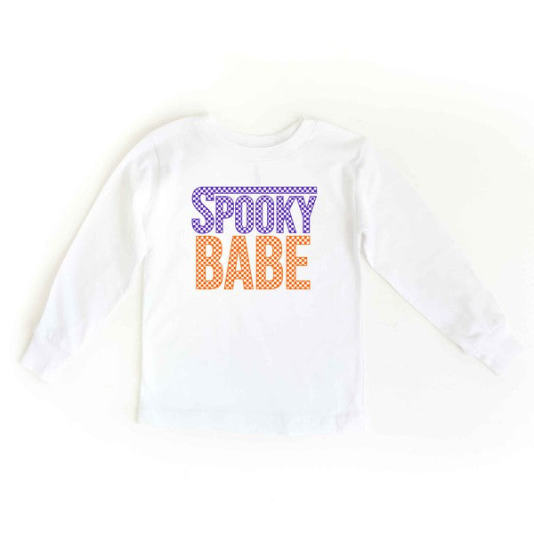 Spooky Babe Checkered Youth Long Sleeve