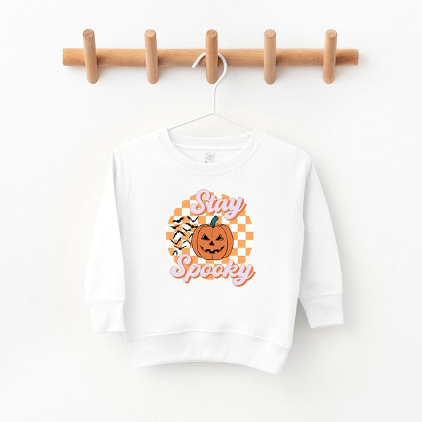 Stay Spooky Bats Checkered Toddler Sweatshirt
