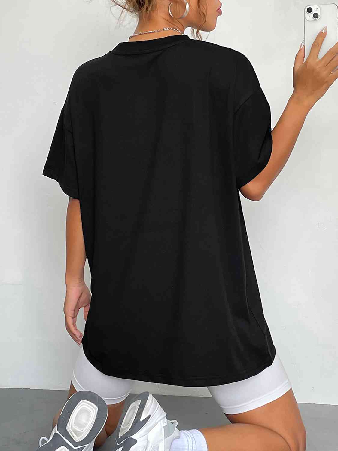 Round Neck Short Sleeve Ghost Graphic T-Shirt