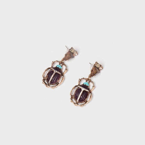 Beetle Shape Rhinestone Alloy Dangle Earrings