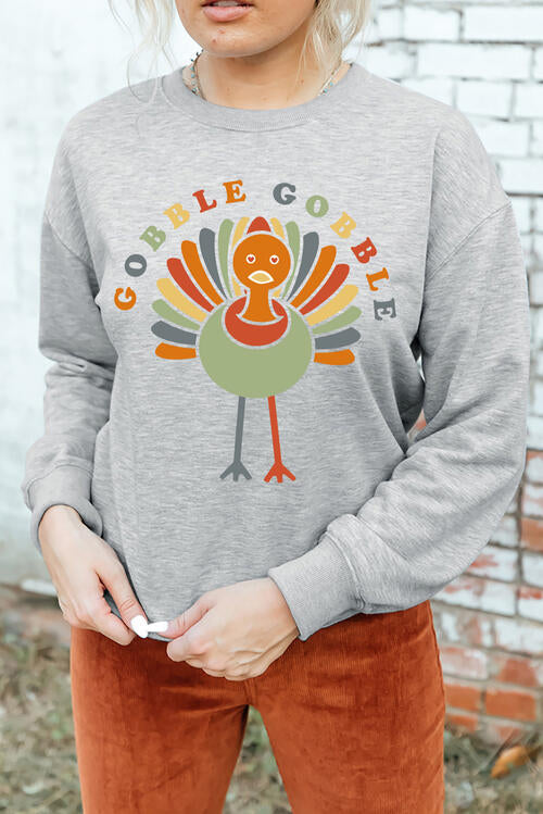GOBBLE GOBBLE Graphic Long Sleeve Sweater
