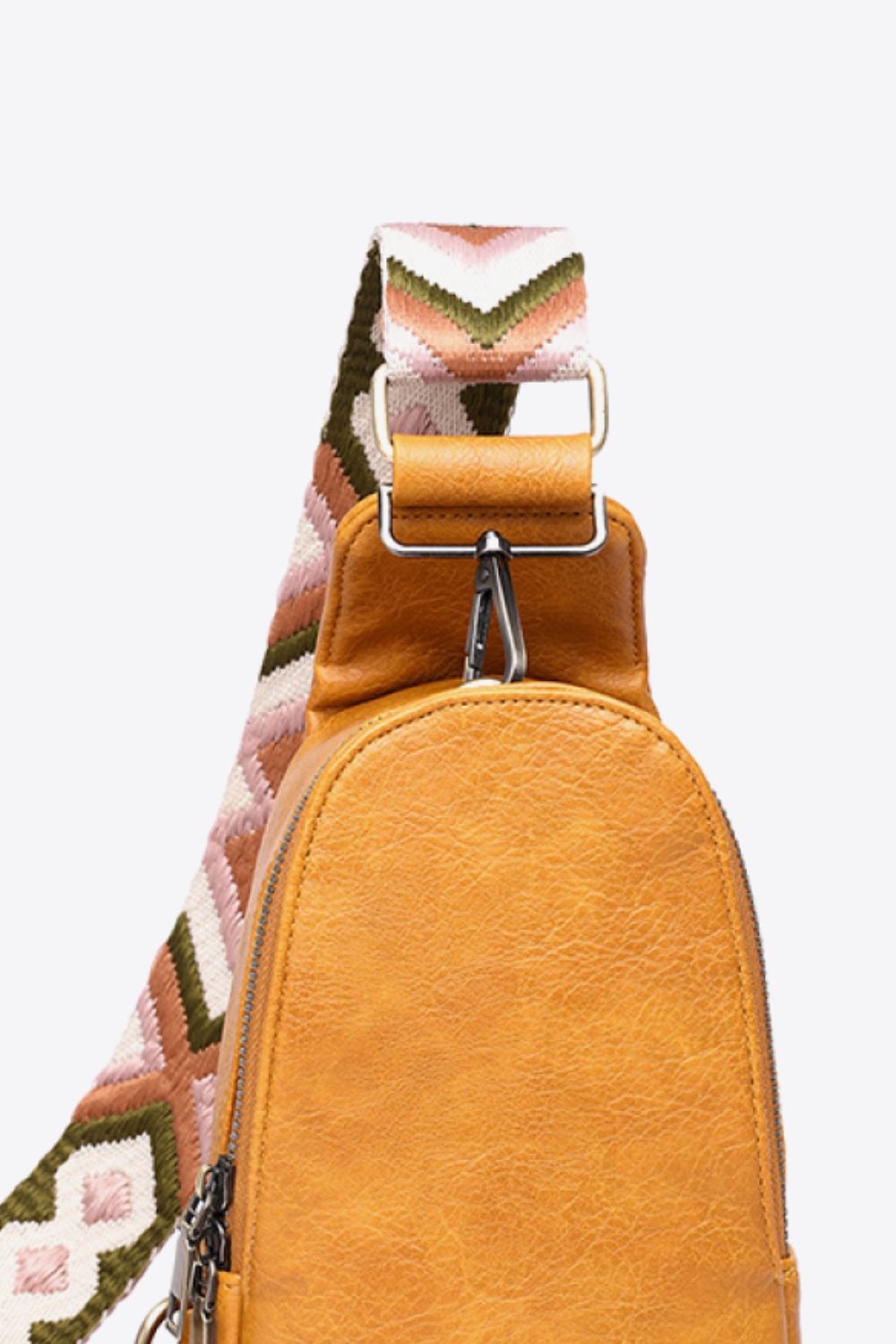 Random Pattern Adjustable Strap PU Leather Sling Bag